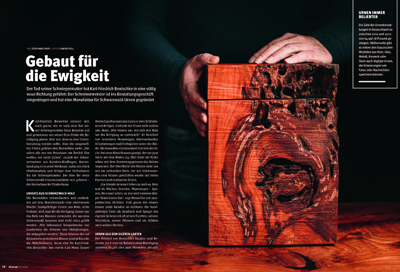 Artikel über Schwarzwaldurnen Timberhuus in der Zeitschrift heimat Januar 2024