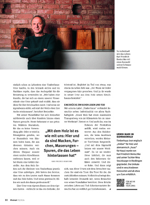 Artikel über Schwarzwaldurnen Timberhuus in der Zeitschrift heimat Januar 2024